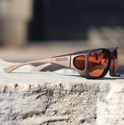 Sand Cocoons fitover sunglasses with copper